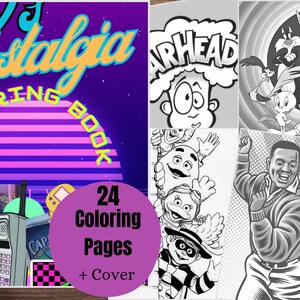 90s Nostalgia Digital Coloring Book - Printable Pages of Retro Memories for Kids and Adults