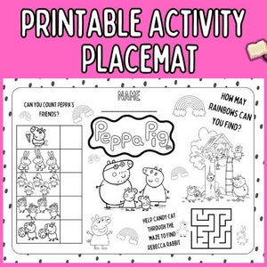 Printable Pep Pig Activity Placemat
