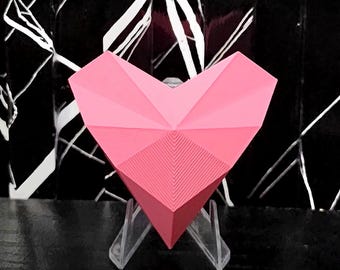 Low Poly Love Bear Abnehmbarer Herz Aufsatz | 3D Gedruckt