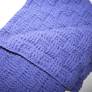 Basketweave Blanket Afghan Crochet Pattern Chunky Lap Blanket / Throw Blanket Cushy Pet Blanket Child Car Blanket  2 sizes