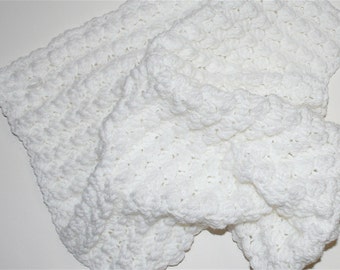 Baby Blanket Afghan Pattern Tutorial Puffy 3-D Easy Crochet Textured Reversible - 3 Sizes Use your favorite size crochet hook & yarn weight