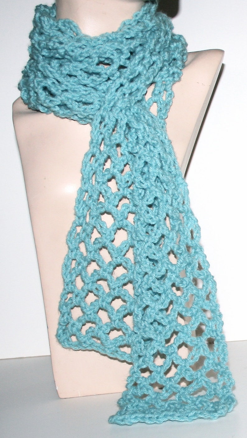 Lacy Crochet Scarf Pattern Light Airy 3 Sizes Easy Pattern Etsy España
