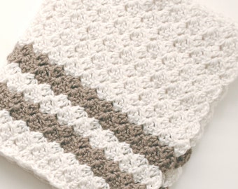 Easy Textured Stitch Crochet Afghan Pattern Child / Adult / Lap Blanket Reversible 3 sizes Guide for using favorite size hook
