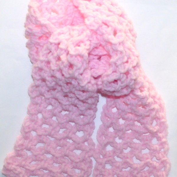 Baby Child Scarf Pattern Crochet Simple Airy Lacy Scarf 2 Sizes Use favorite size crochet hook Guide included by Stitcherydoo