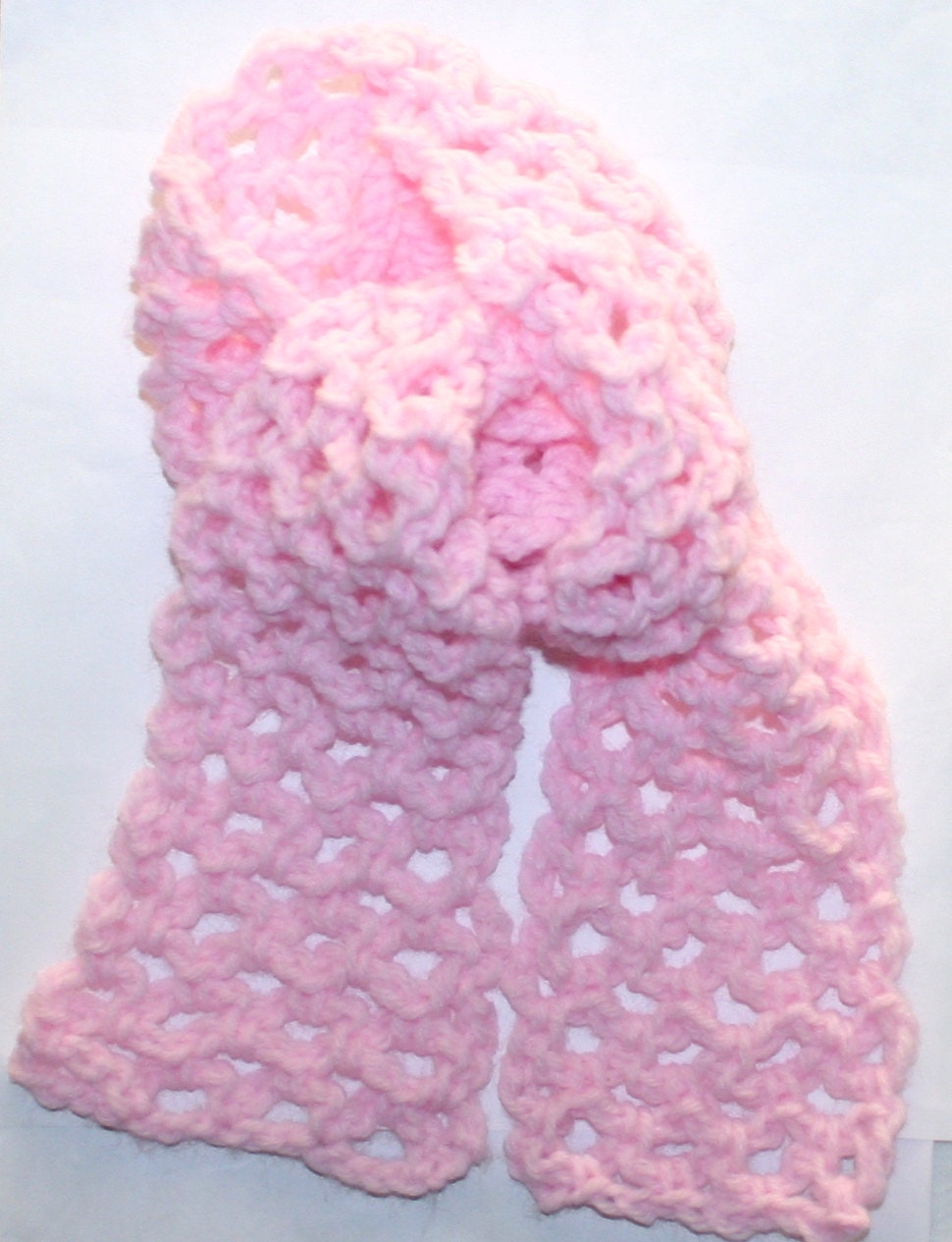 Baby Child Scarf Pattern Crochet Simple Airy Lacy Scarf 2 Sizes Use