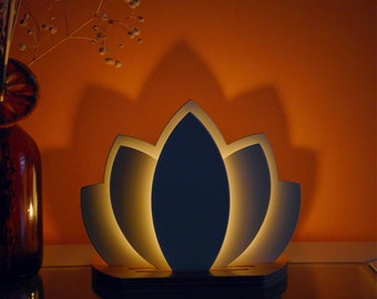 Lotus Metal & Wood Tea Light Candle Holder Gift