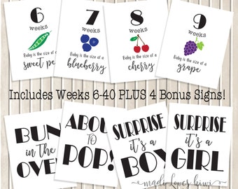 Pregnancy Milestone Printables, Pregnancy Week By Week, Maternity Photo Props, Printable Pregnancy Photo Props, Maternity Photoshoot Props