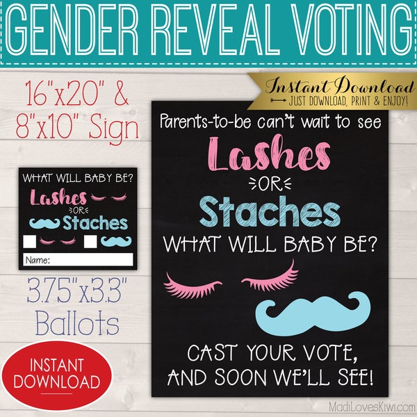 Gender Reveal Ballot Cards Etsy