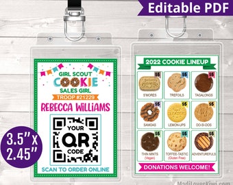 2024 Lbb Girl Scout Lanyard with QR Code, Whole TROOP USE, Editable Cookie Menu Price List Instant Download, Printable Sale Idea Digital Tag