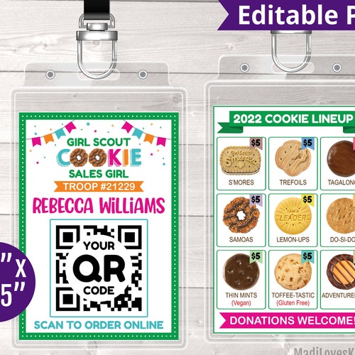 2022 LBB Girl Scout Car With QR Code 24x18 Cookie Sale Etsy