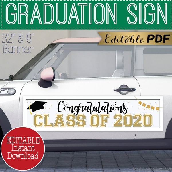 2021 Editable Graduation Car Decoration, Printable Congrats Drive By Parade Banner, Caravan Instant Download Congratulation Decor Quarantine