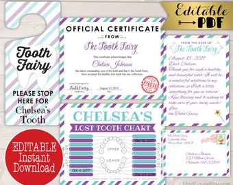 letter from tooth fairy letters kit teeth tracker pdf etsy