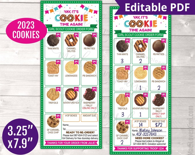 2024 ABC Printable Girl Scout Cookie Order Form, Editable Price List ...