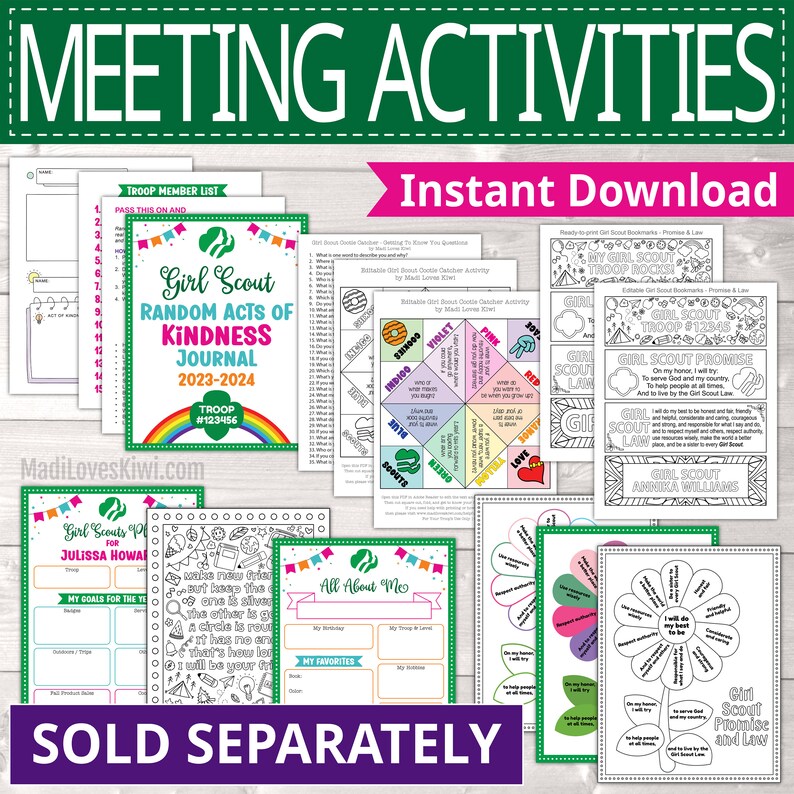 Printable Make New Friends Coloring Page for Girl Troop, Scout Leader Song Sheet Handout, Brownie Daisy Meeting Activity Instant Download image 4