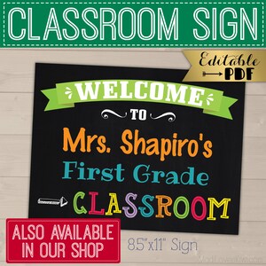 Personalized Rainbow Welcome Banner, Printable Pencil Back to School Decor, Pennant Classroom Bunting, Teacher Decorations Digital Download image 4