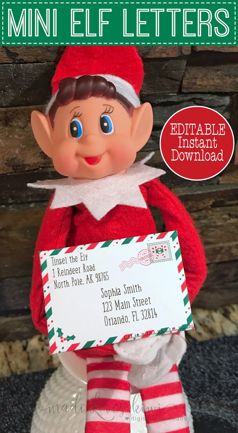 Personalized Mini Elf Letter With Envelope Printable - Etsy