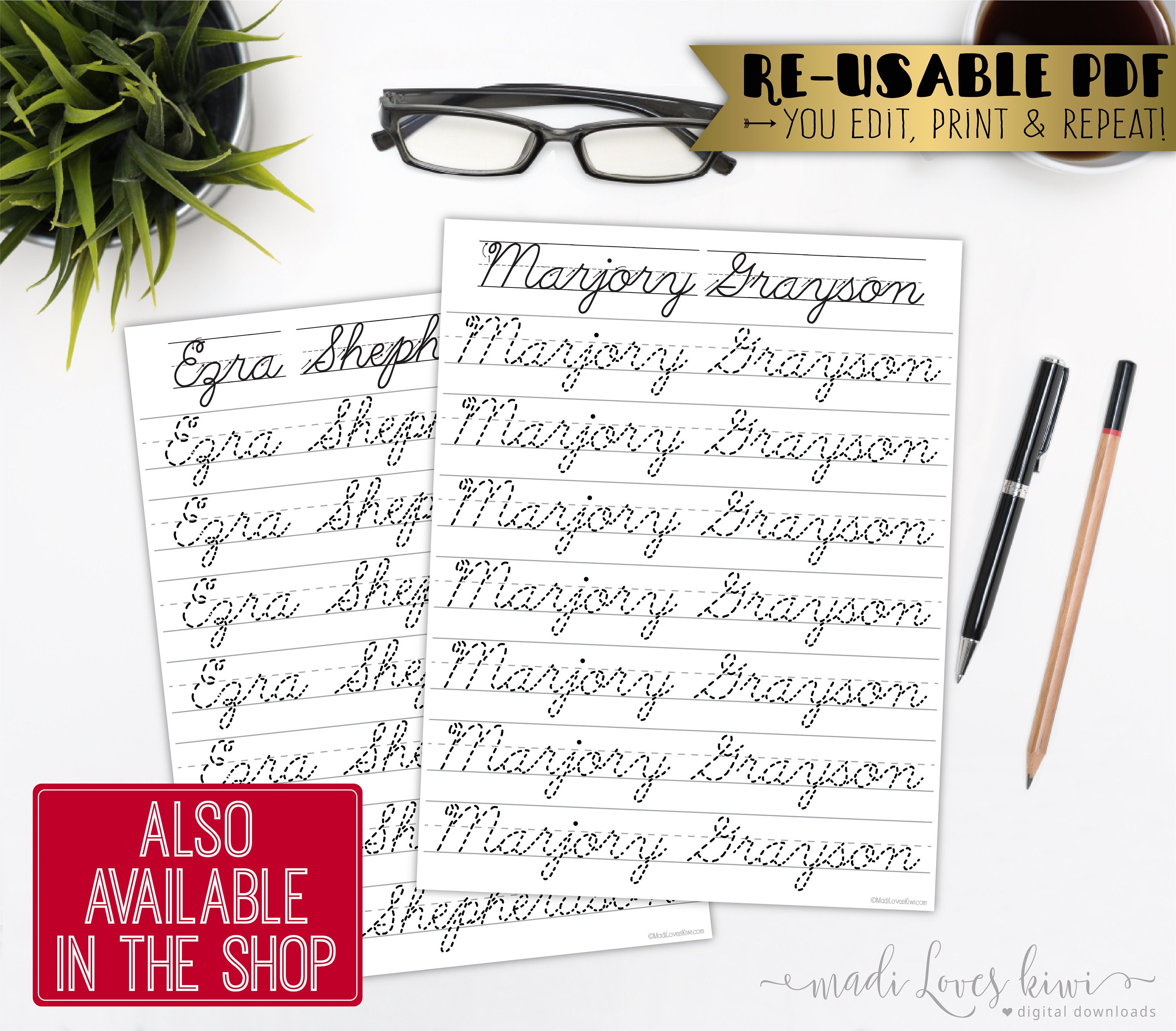 Printable Name Writing Worksheet Editable Handwriting Print | Etsy