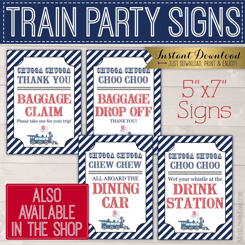 Editable Train Party Banner, Printable Happy Birthday Pennant, Customized Blue Decoration for Boy Digital DIY Bunting Decor Instant Download image 9