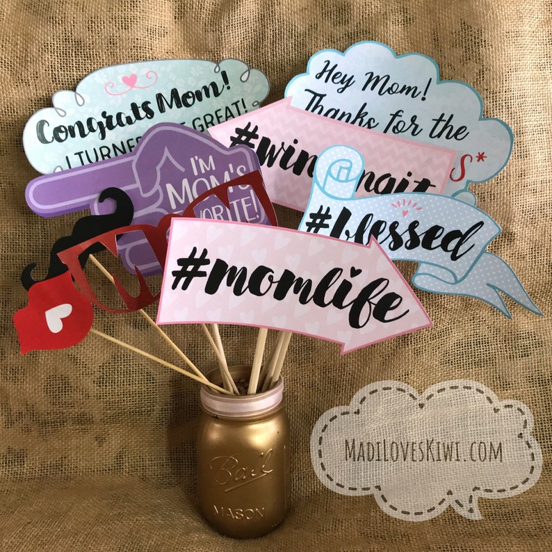 Mother's Day Photo Booth Props Happy Mothers Day Signs Etsy