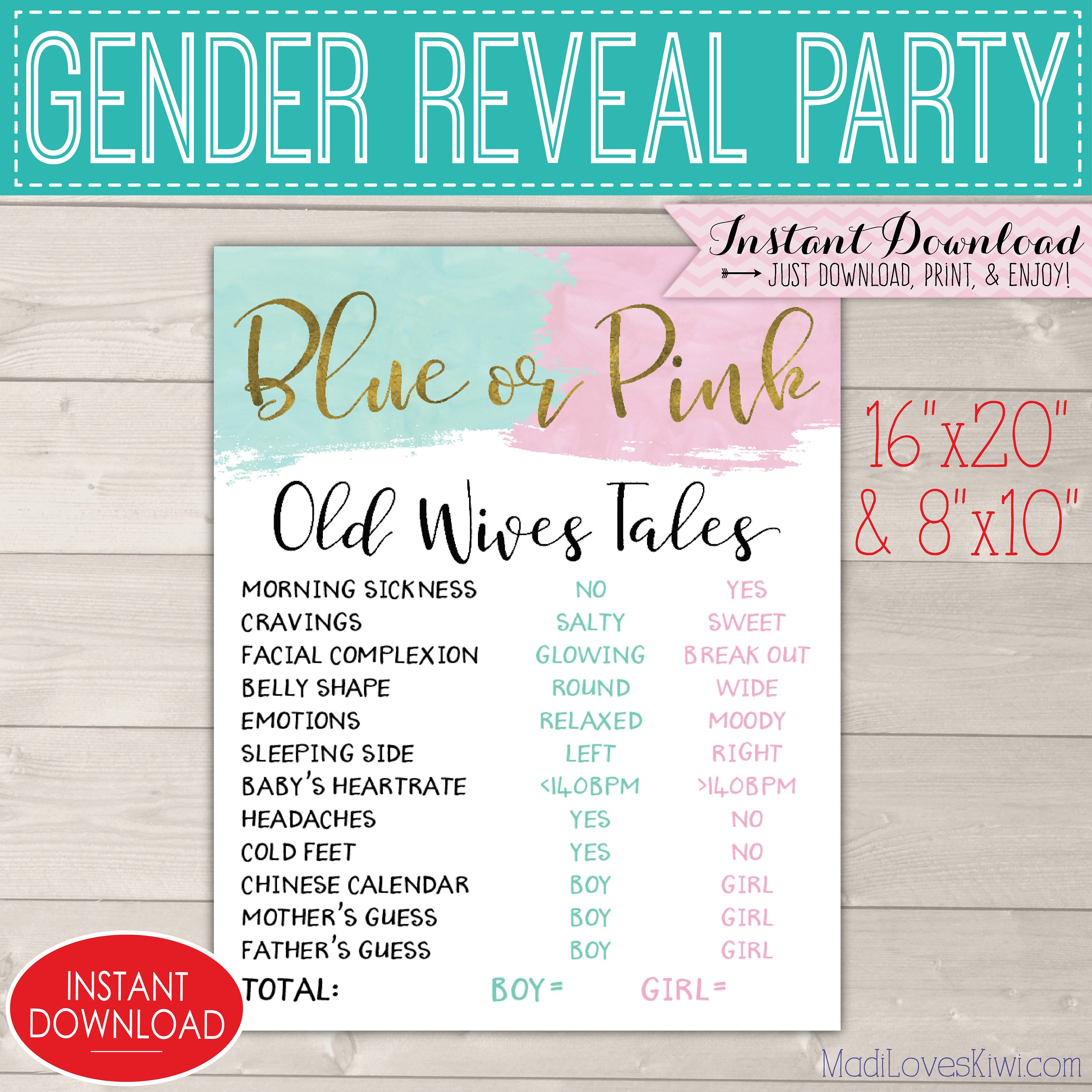 Blue or Pink Gender Reveal Decorations 