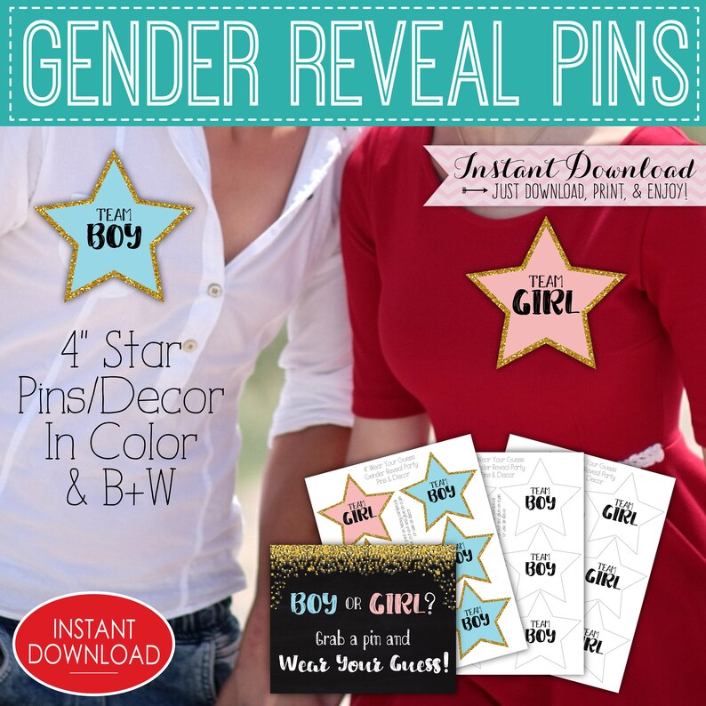 Wear Your Guess Sign Gender Reveal Decorations Digital Boy Etsy