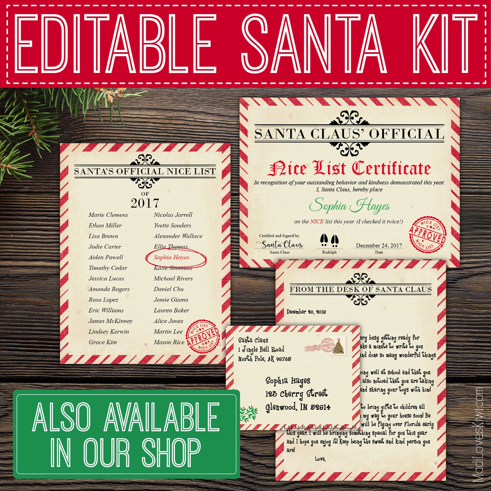 Printable Santa's Naughty List Certificate Editable | Etsy