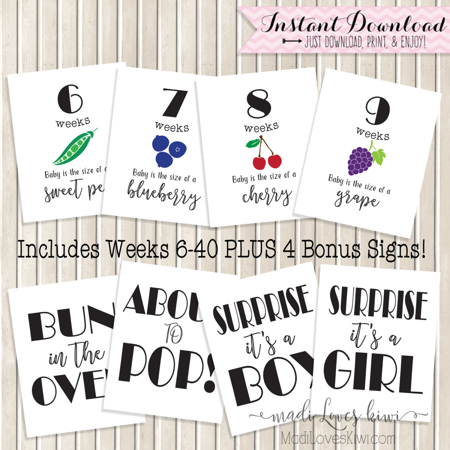 Pregnancy Milestone Printables Pregnancy Week By Week Etsy