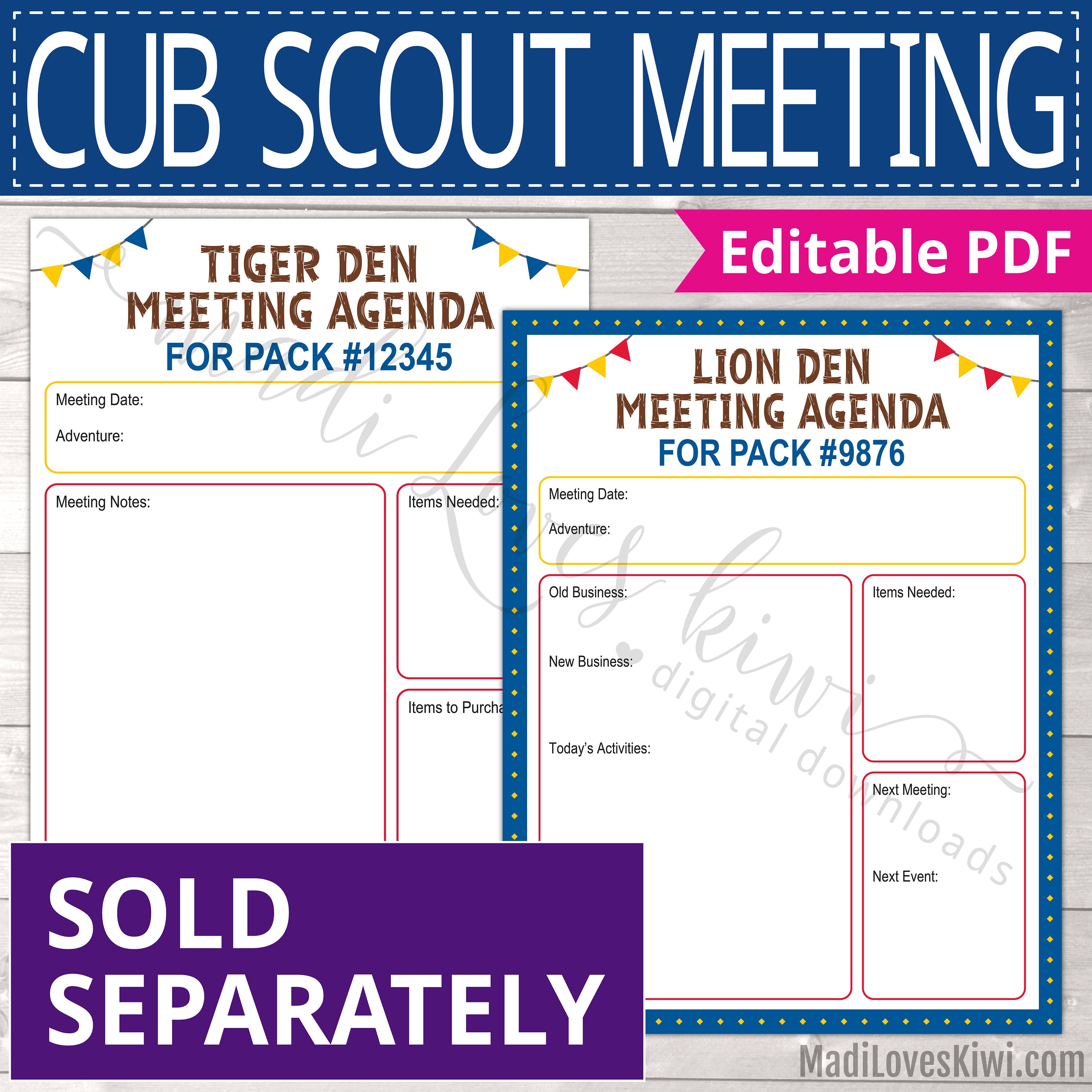 Printable Cub Scout Roster PDF Template Editable Pack, 60 OFF