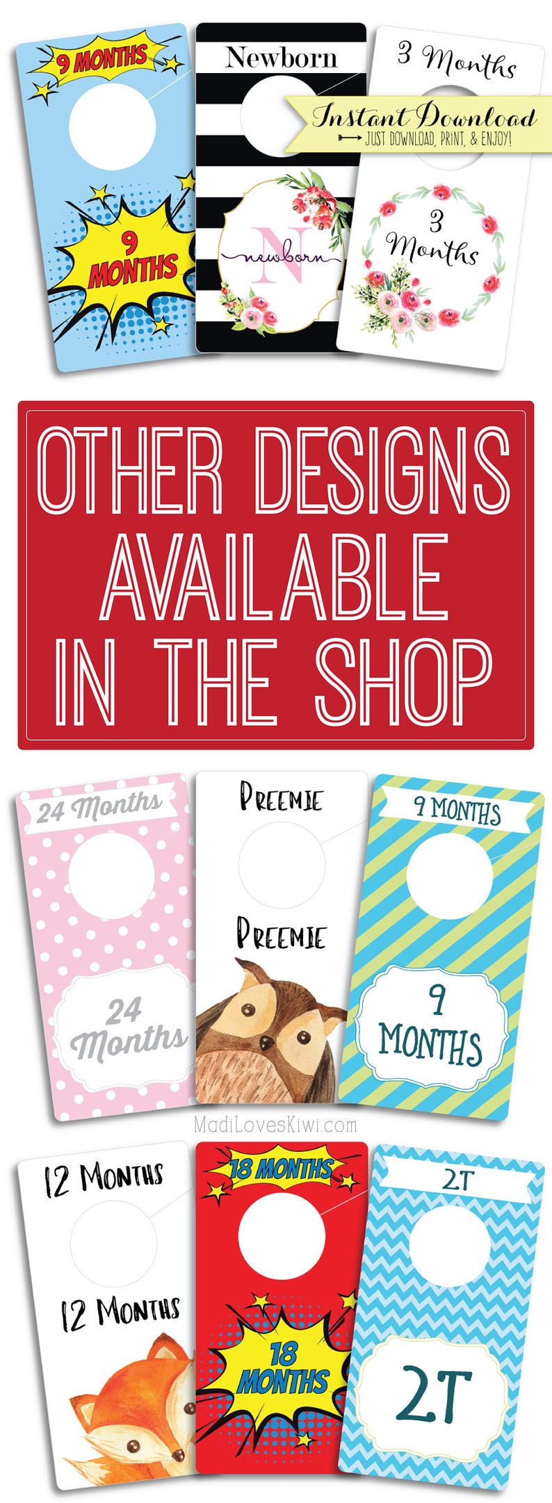 Boy Nursery Decor Baby Closet Organization Printable Nursery Closet Organizer Baby Closet Dividers Printable Dividers Baby Organization Hangers Clothing Storage Home Living Efp Osteology Org