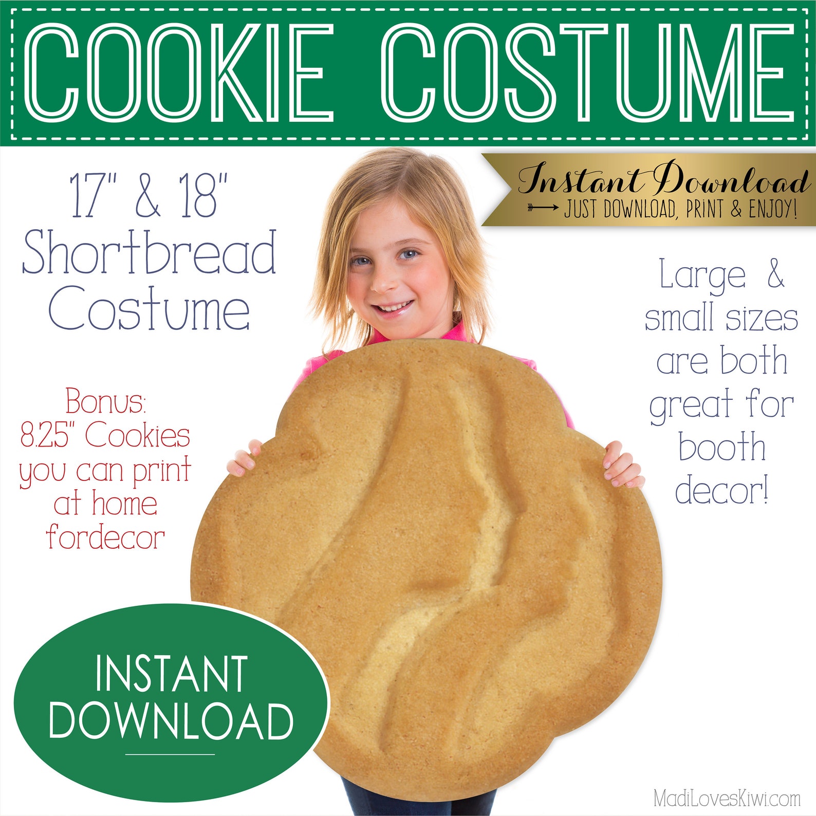 Large Girl Scout Cookie Costume Printable Wear 2020 ABC Etsy