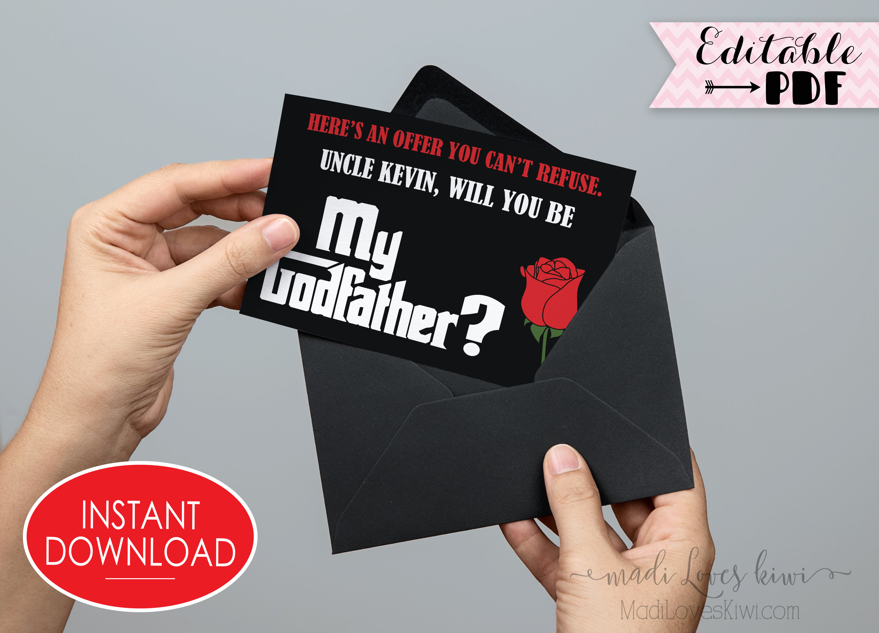Will You Be My Godfather Card Ask Godfather Proposal Gift | Etsy