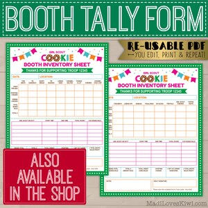 EDITABLE Girl Scout Cookie Thank You Note, Printable Order Sales Receipt, Troop Leader Instant Download, Booth Seller Card with Contact Info image 7