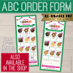 EDITABLE Girl Scout Cookie Thank You Note, Printable Order Sales Receipt, Troop Leader Instant Download, Booth Seller Card with Contact Info image 10
