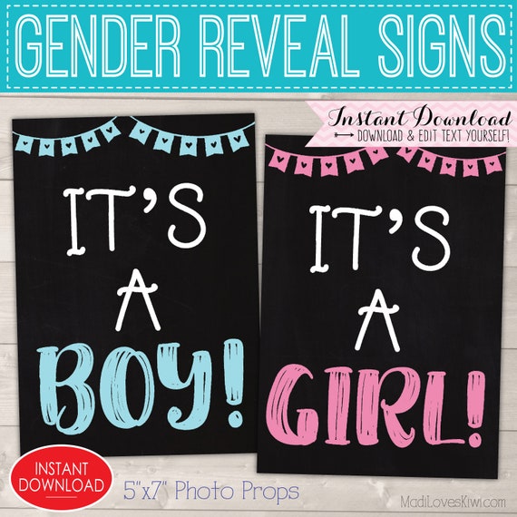 It's a Boy Sign, It's a Girl Sign, Gender Reveal Sign, Gender Reveal Decorations Gender Reveal Ideas Gender Reveal Party Gender Reveal Signs Il_570xn