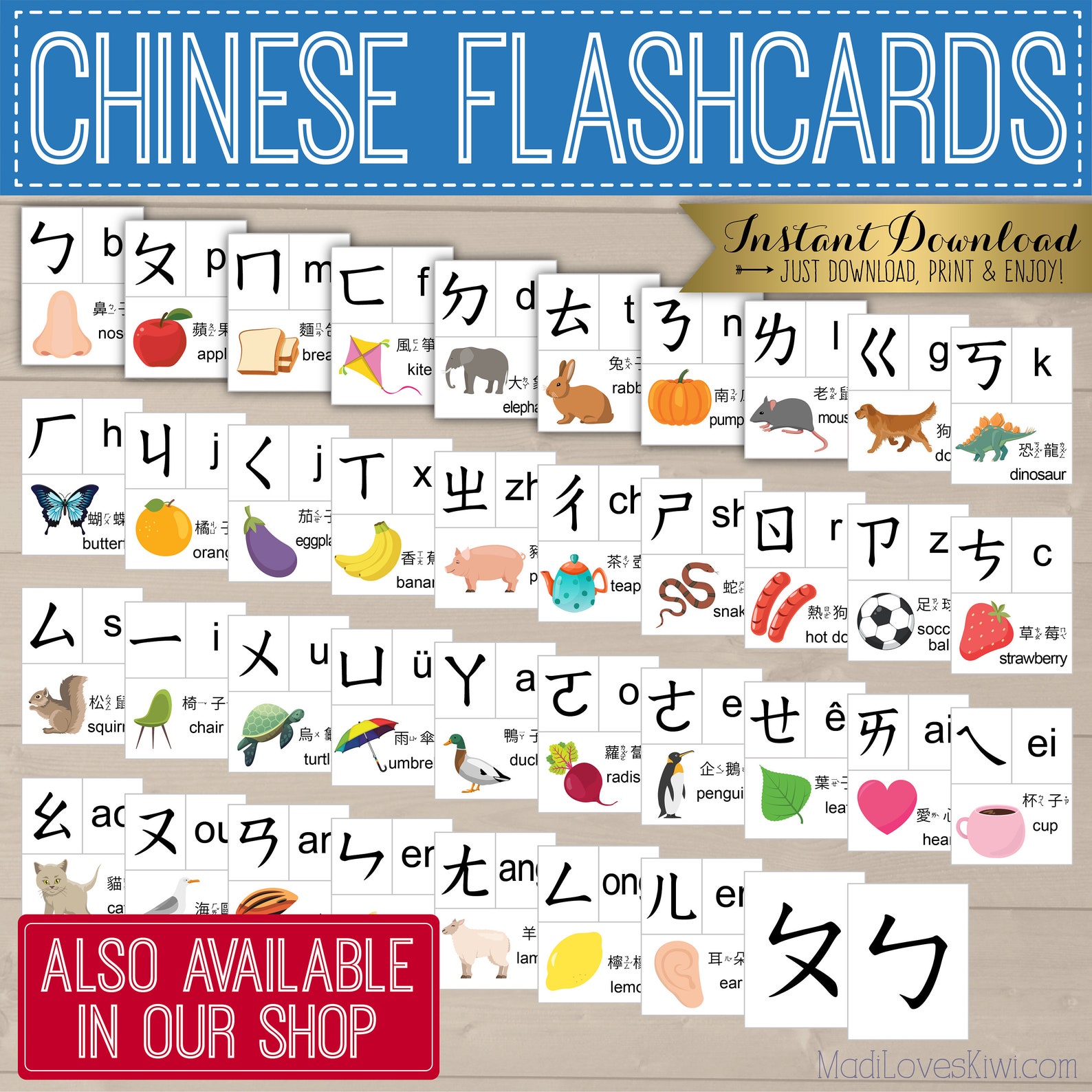 Chinese Alphabet Poster