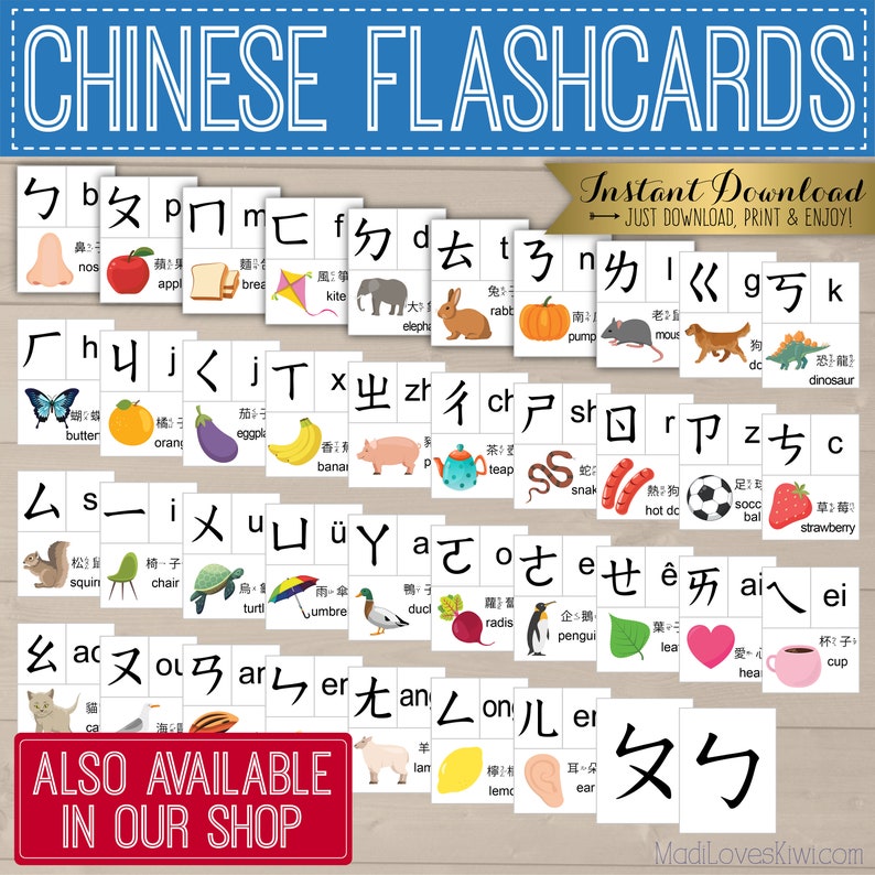 chinese alphabet poster zhuyin pinyin printable 16x20 etsy