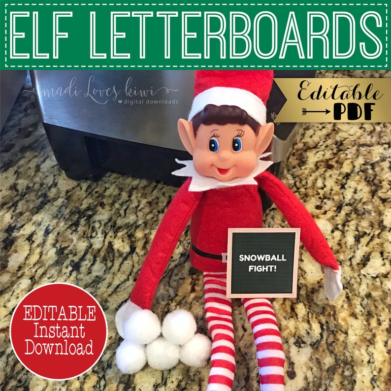 Editable Elf Letterboard Printable Elf Prop Kit Fun | Etsy