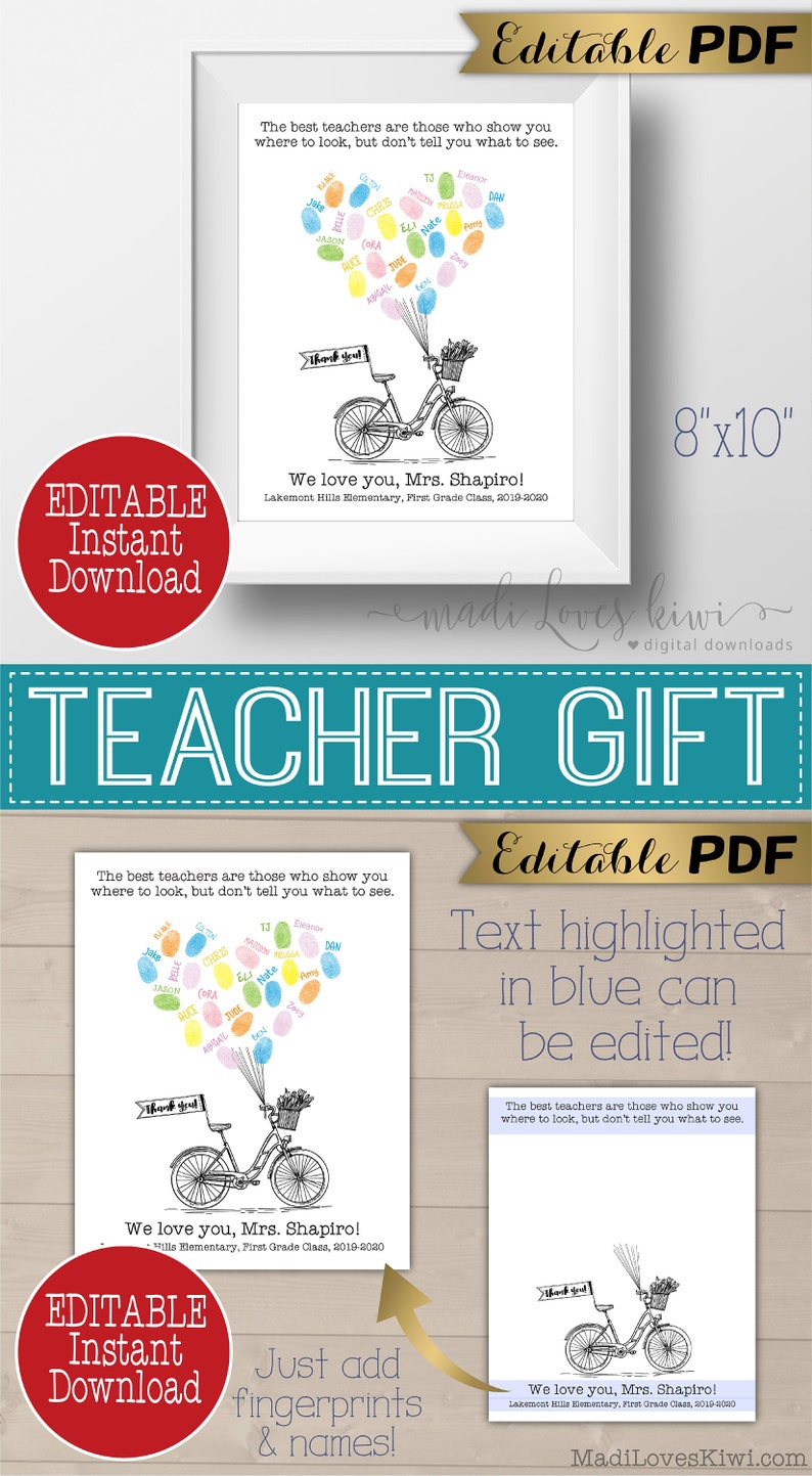 Vintage Bicycle With Balloon Fingerprint Wall Art Printable - Etsy