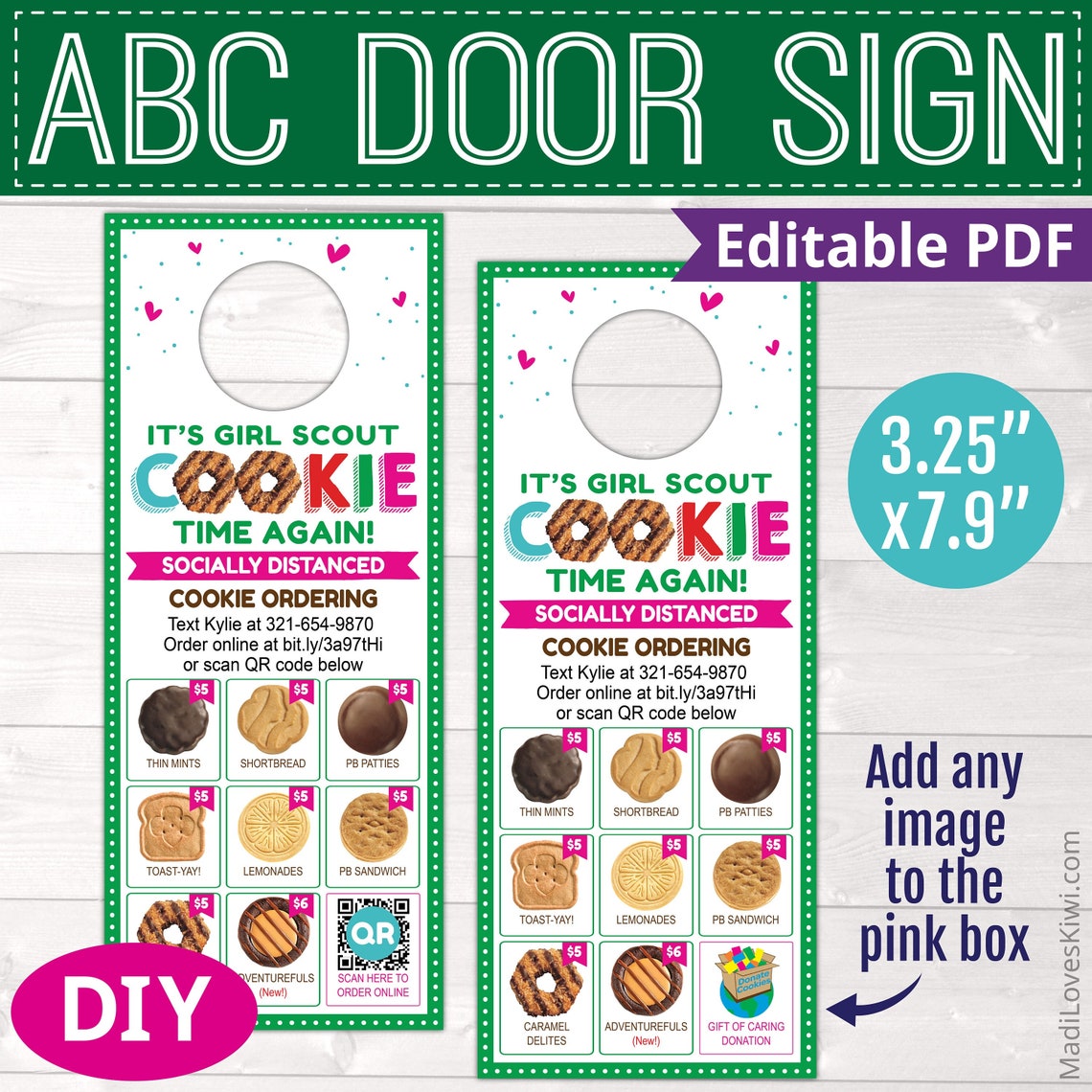 2022 ABC Girl Scout Cookie Door Hanger with QR Code Printable Etsy Italia