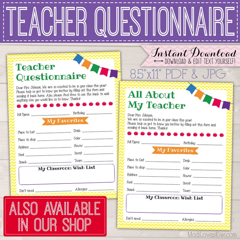 Meet The Teacher Letter Template