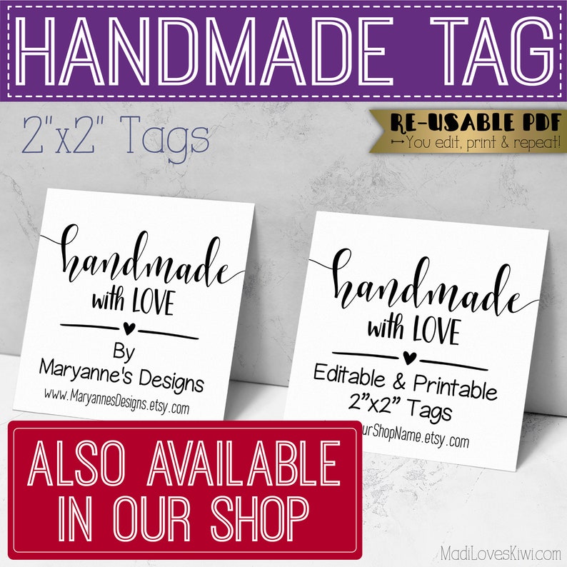 Download EDITABLE Hair Scrunchie Tag Printable Handmade Product Label | Etsy