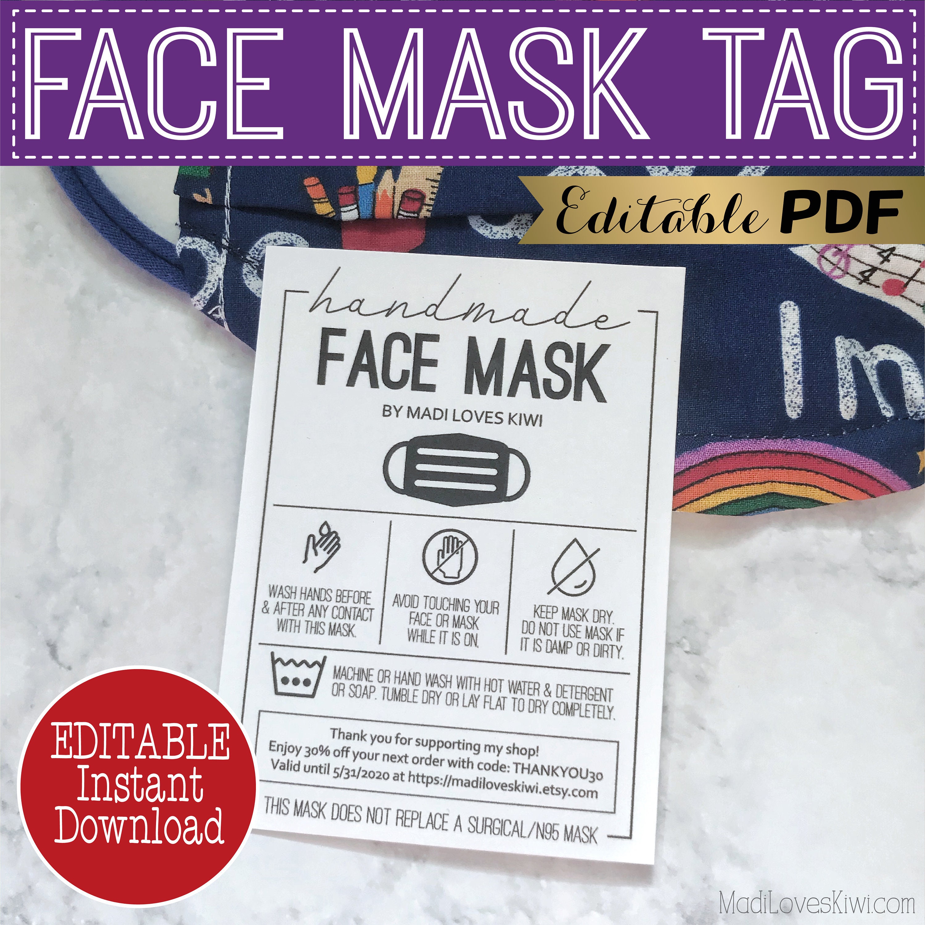 editable-face-mask-care-card-inserts-printable-facemask-etsy