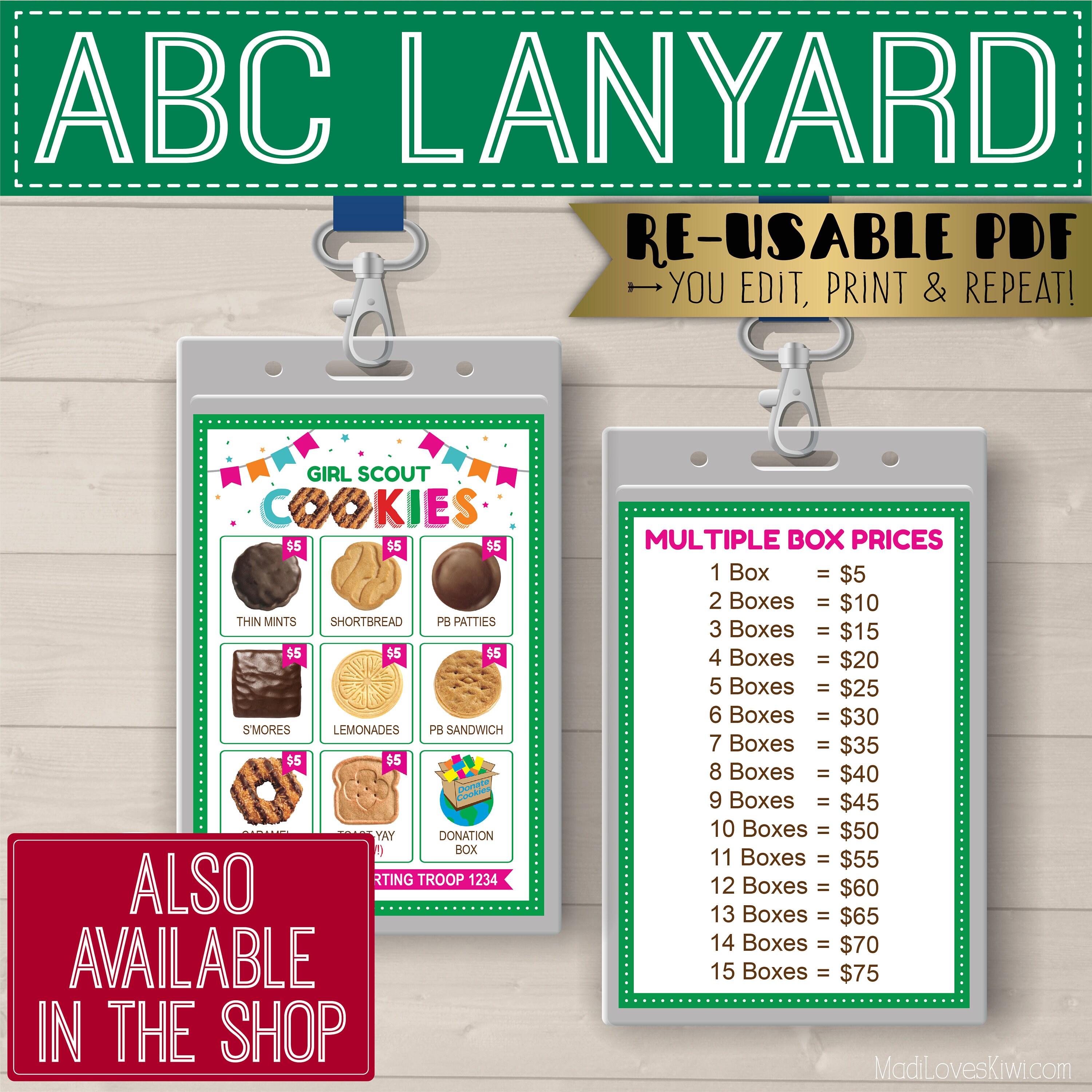 Mini 2023 ABC Girl Scout Order Form Printable Editable Price - Etsy