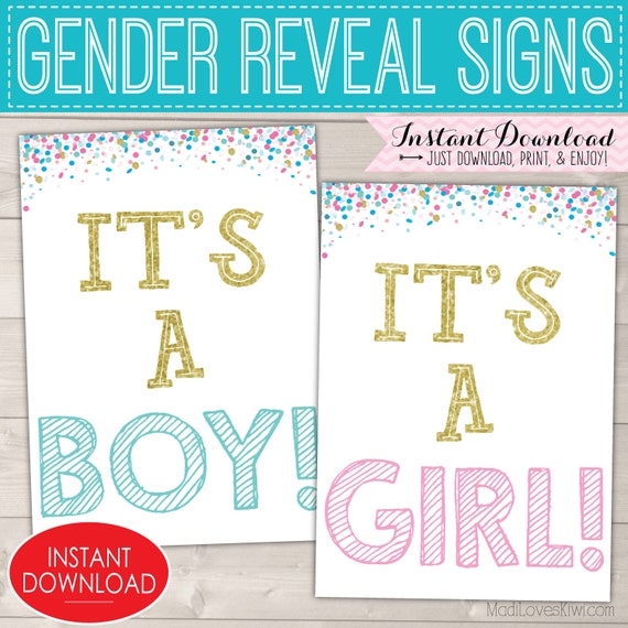 It S A Girl Sign It S A Boy Sign Gender Reveal Sign Gender