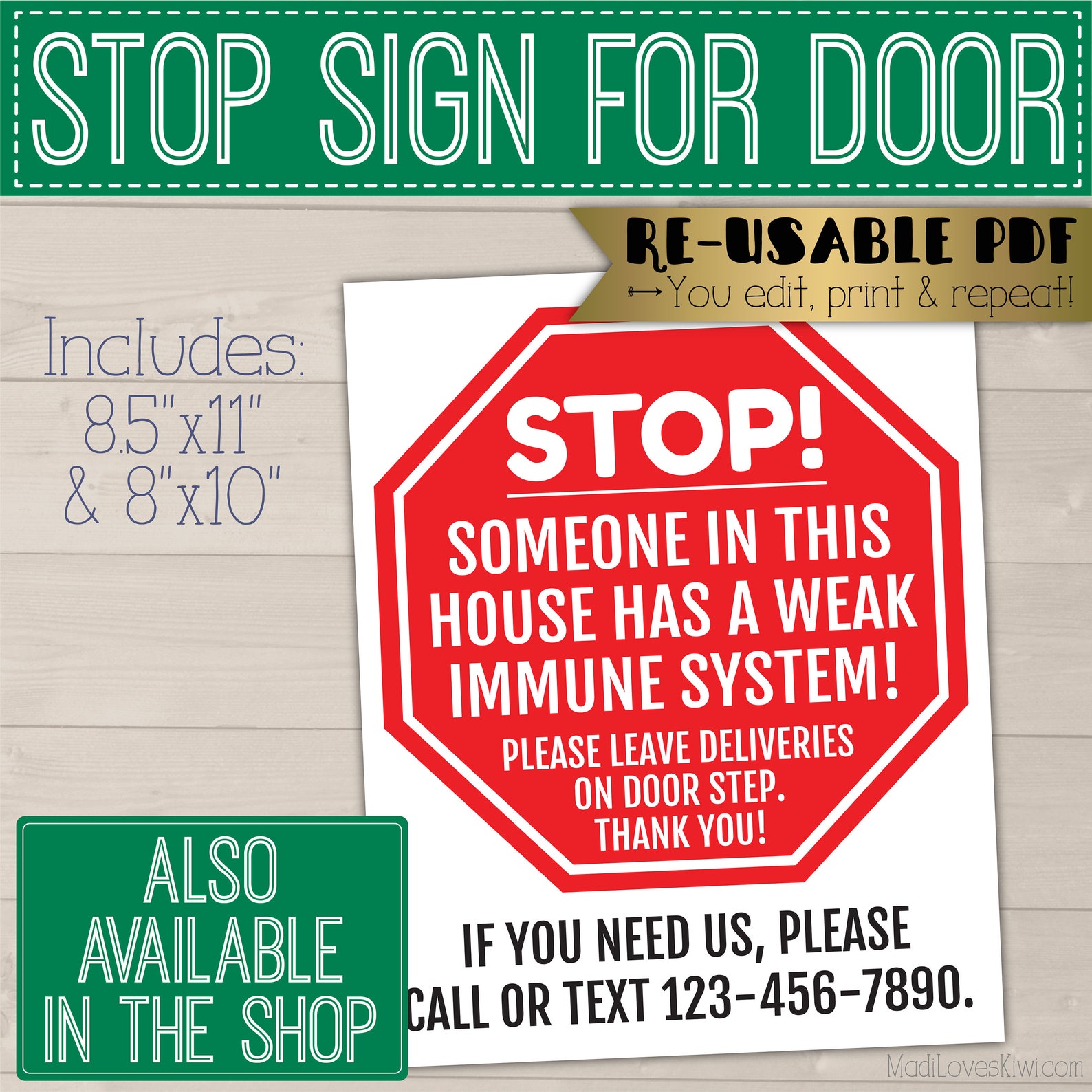 Weak Immune System Poster for Door, Welcome Sign Printable ...