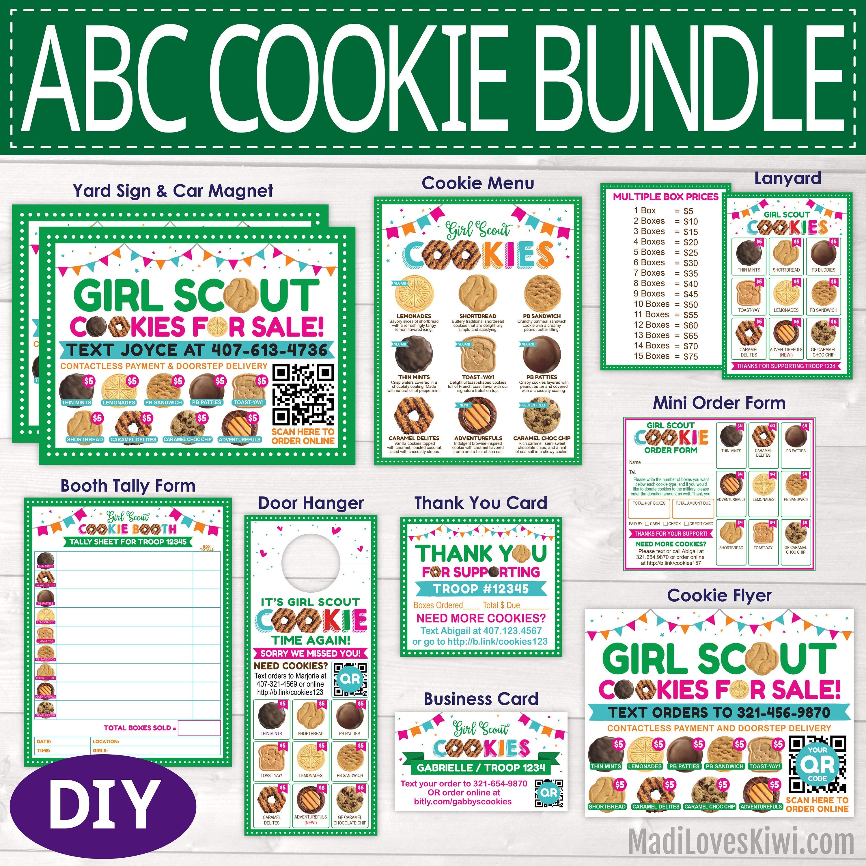 Printable ABC Girl Scout Cookie Yard Sign 2022 Editable Door - Etsy Denmark