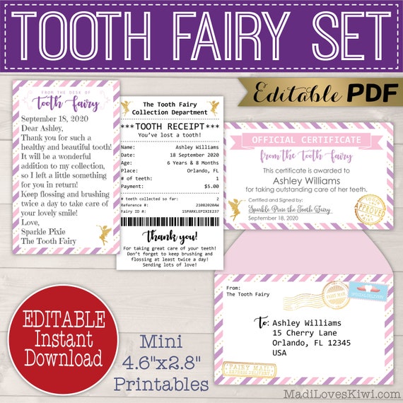Printable Tooth Fairy Letter Template Pdf Free Download