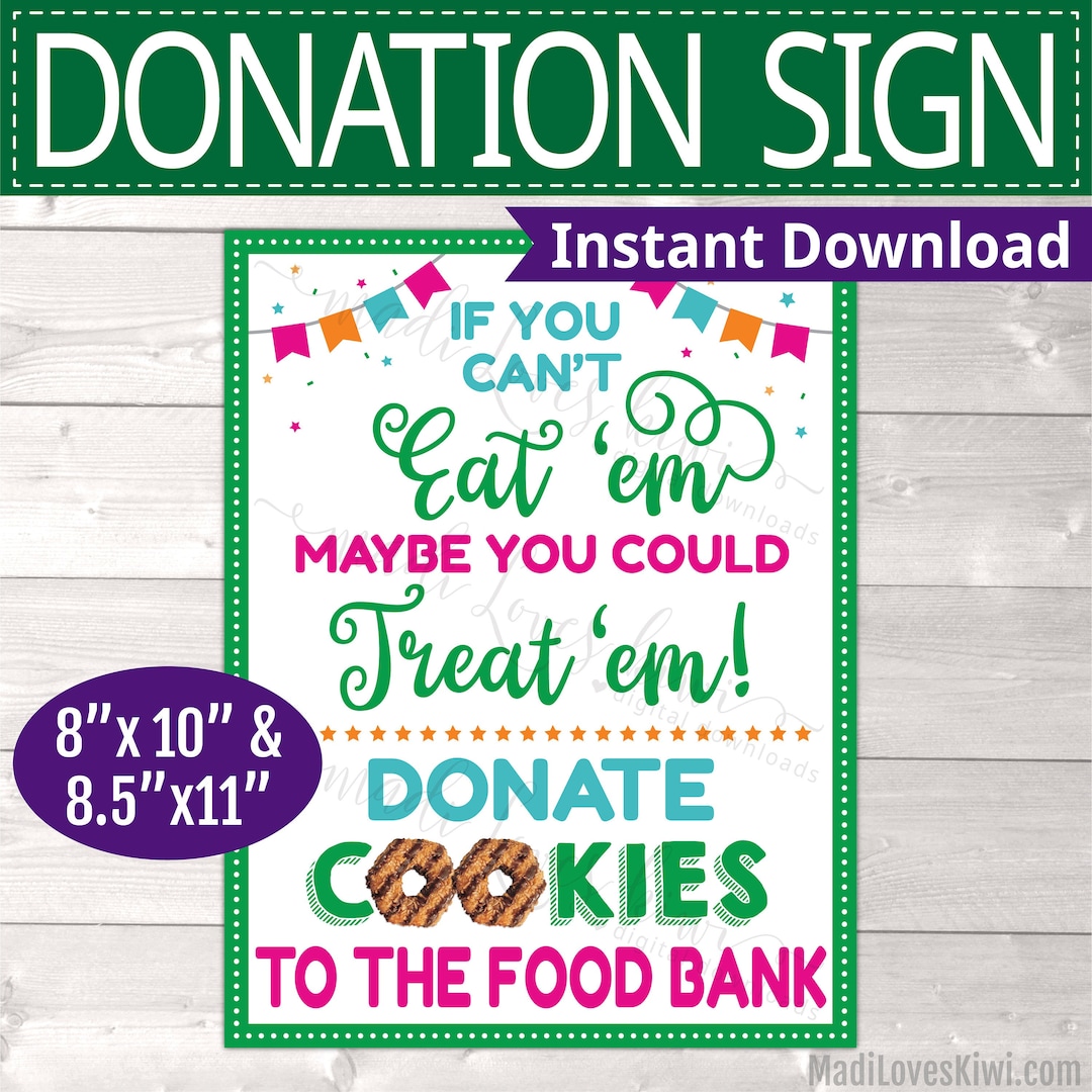 Girl Scouts Donation Sign Printable, Donate Cookies to the Food Bank