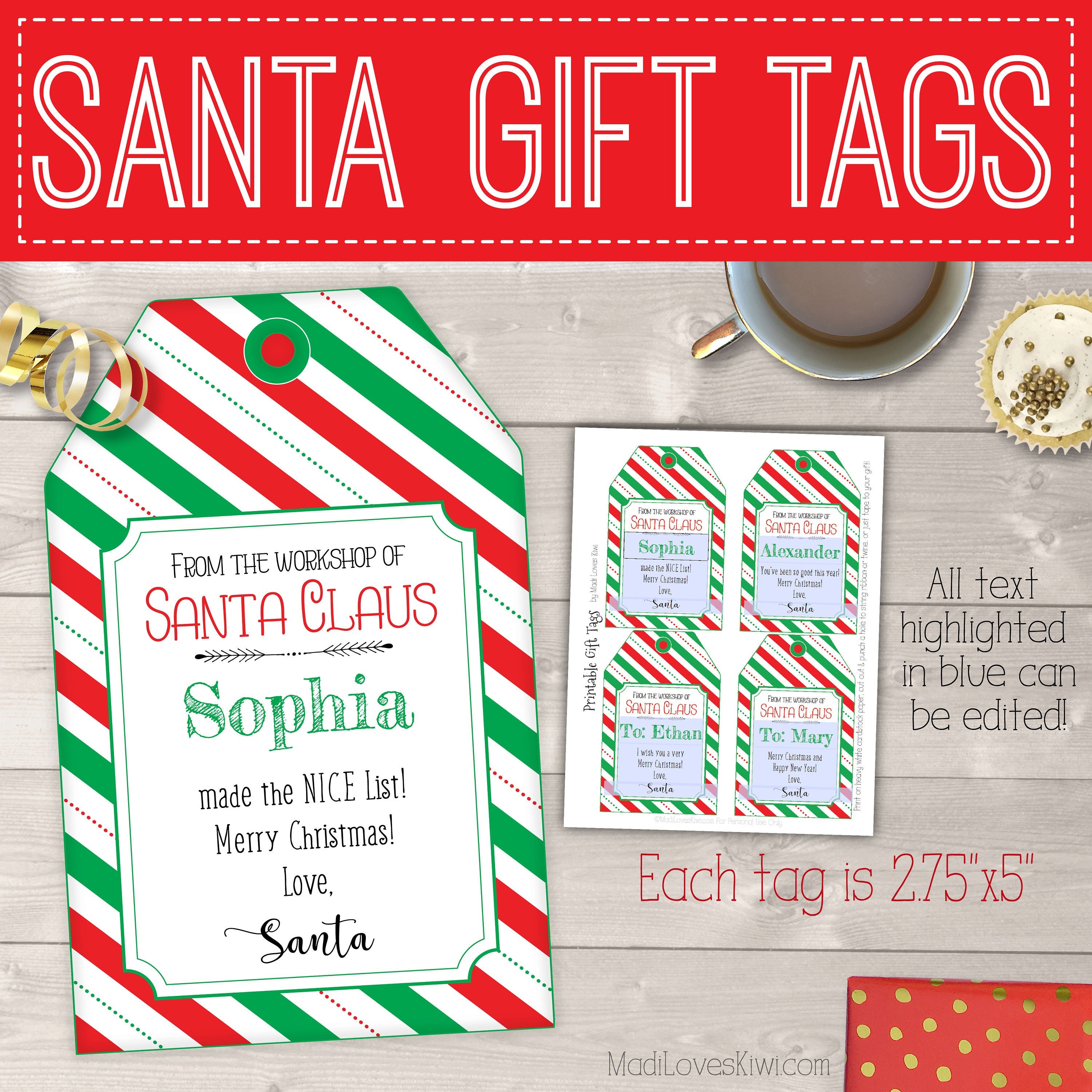 Personalized Santa Gift s Printable Christmas Present Etsy