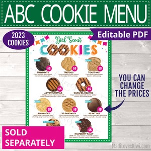 2023 Printable ABC Girl Scout Order Form Editable Cookie - Etsy